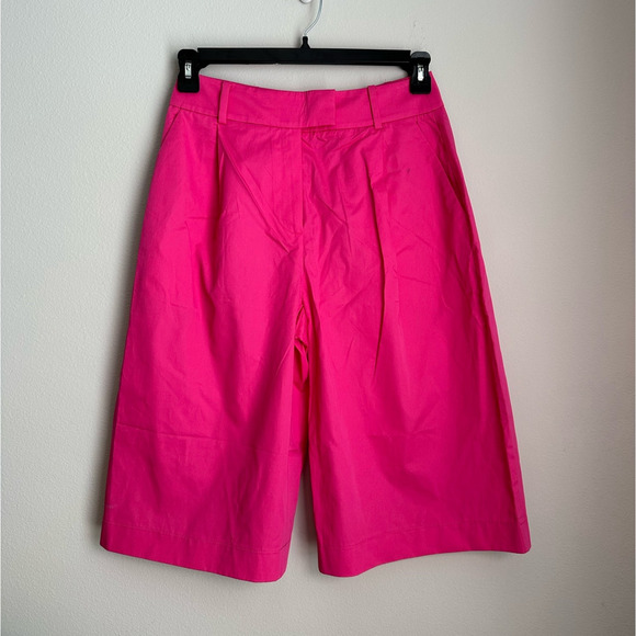 NWT Anthropologie Exquise Pink Cotton High Rise Bermuda Shorts Size Small - Picture 2 of 9